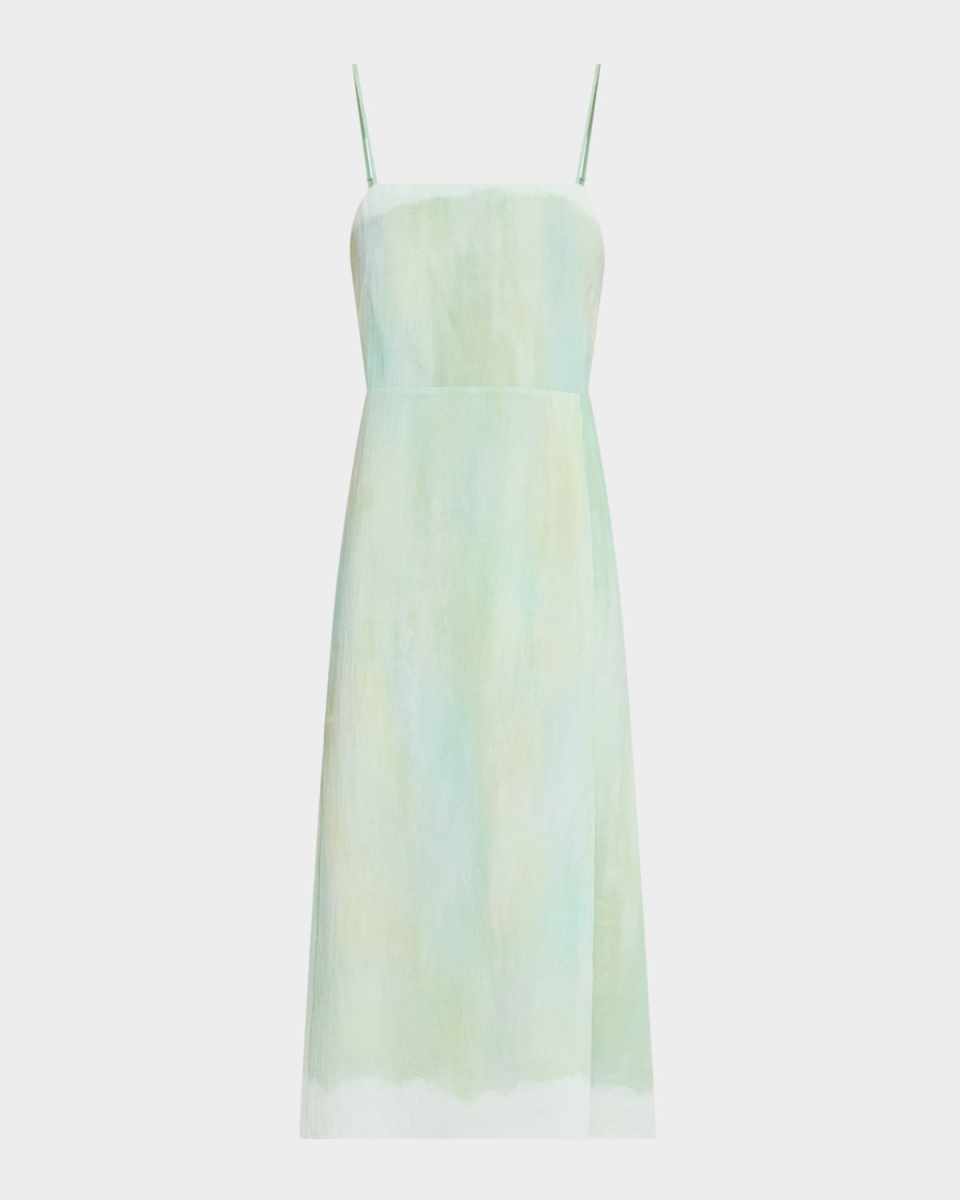 Sleeveless Painted Boarder Midi Dress
